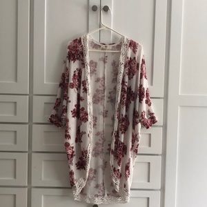 Pinque Ashlee crochet trim cardigan